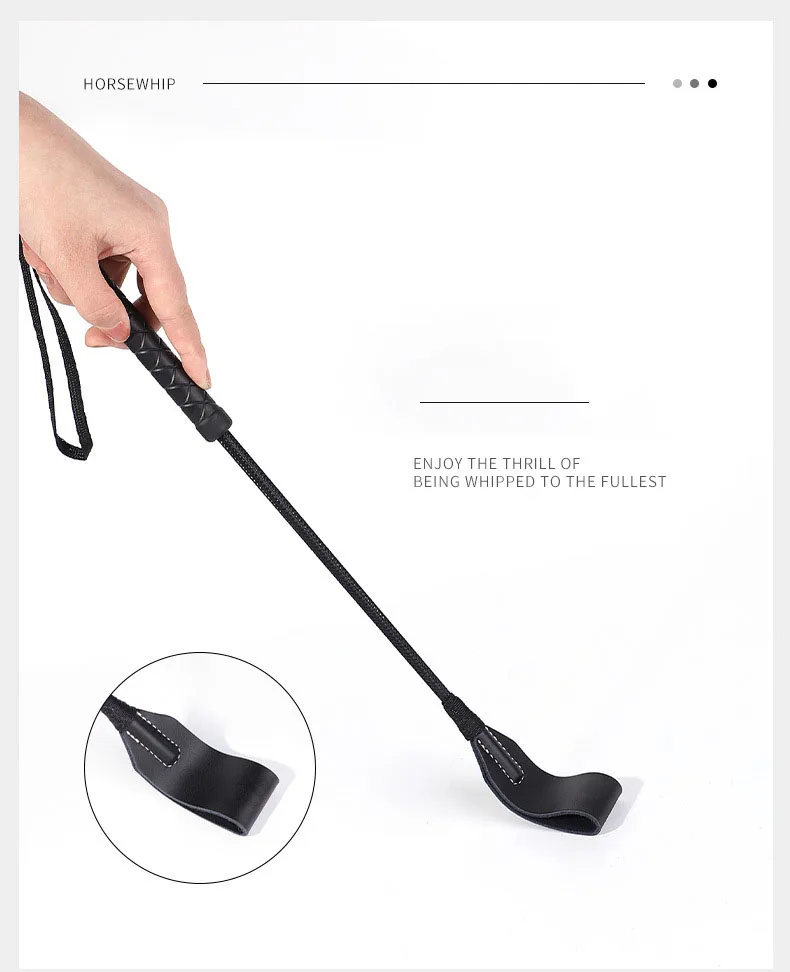 سوط يمزح من الجلد الناعم للبالغين SM Props Horsewhip #1