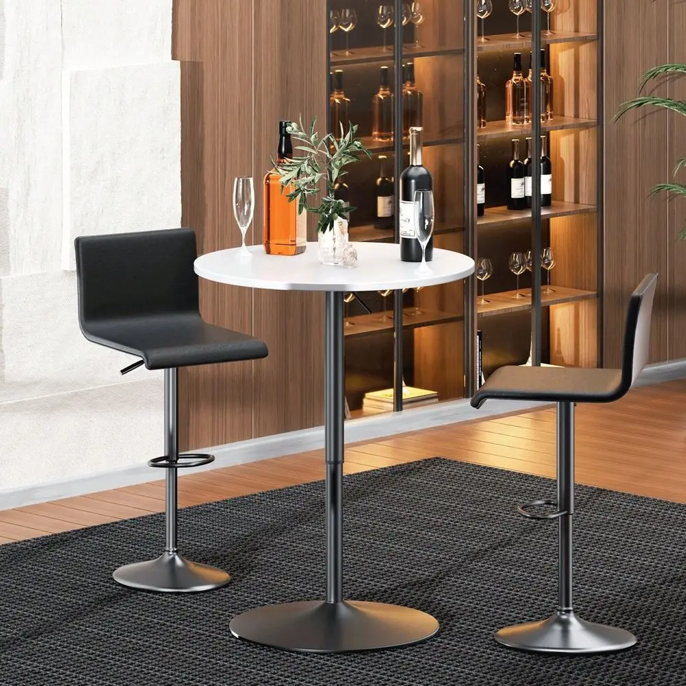 Round Adjustable Height Wood Bar Pub Table Adjustable Range 27.5 36 Living Room Dining Room Bar Cocktail Table