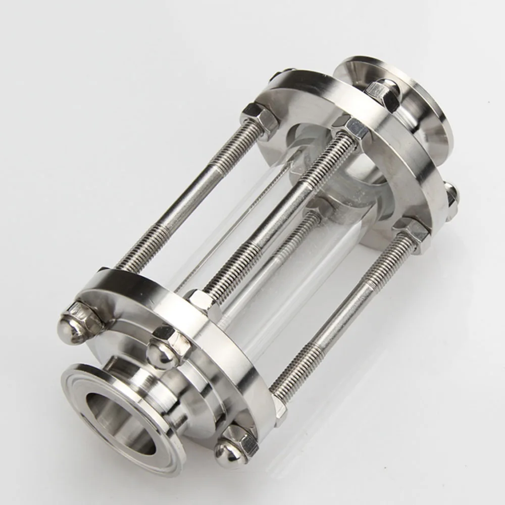 

1PC 304 Stainless Steel Brewing Diopter 1.5" Tri Clamp x Fit 19/25/32/38mm Pipe OD Sanitary Flow Sight Glass Homebrew Beer SUS