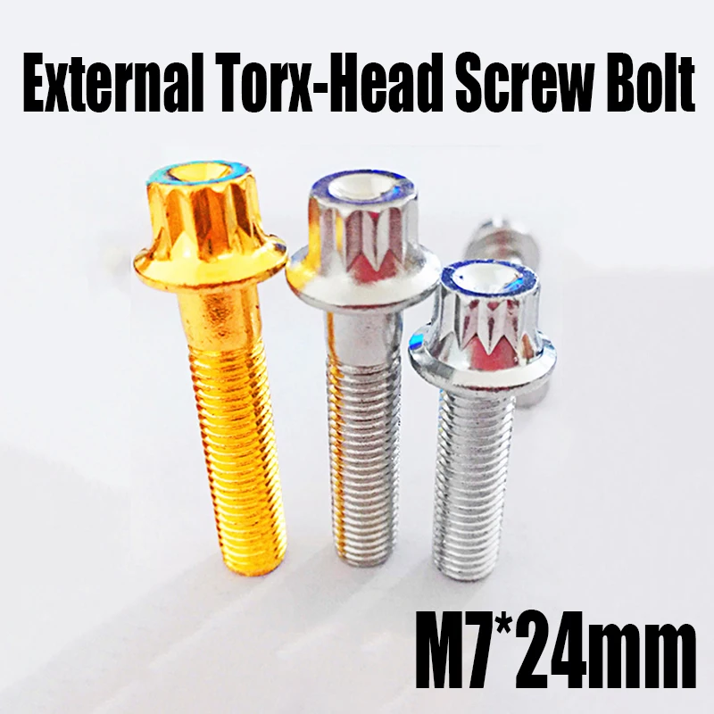 1 sztuk M7 * 24mm 316 ze stali nierdzewnej zewnętrzna Torx śruba płaska 12 zębów profil głowica kołnierzowa zabezpieczony Torx śruba śruba