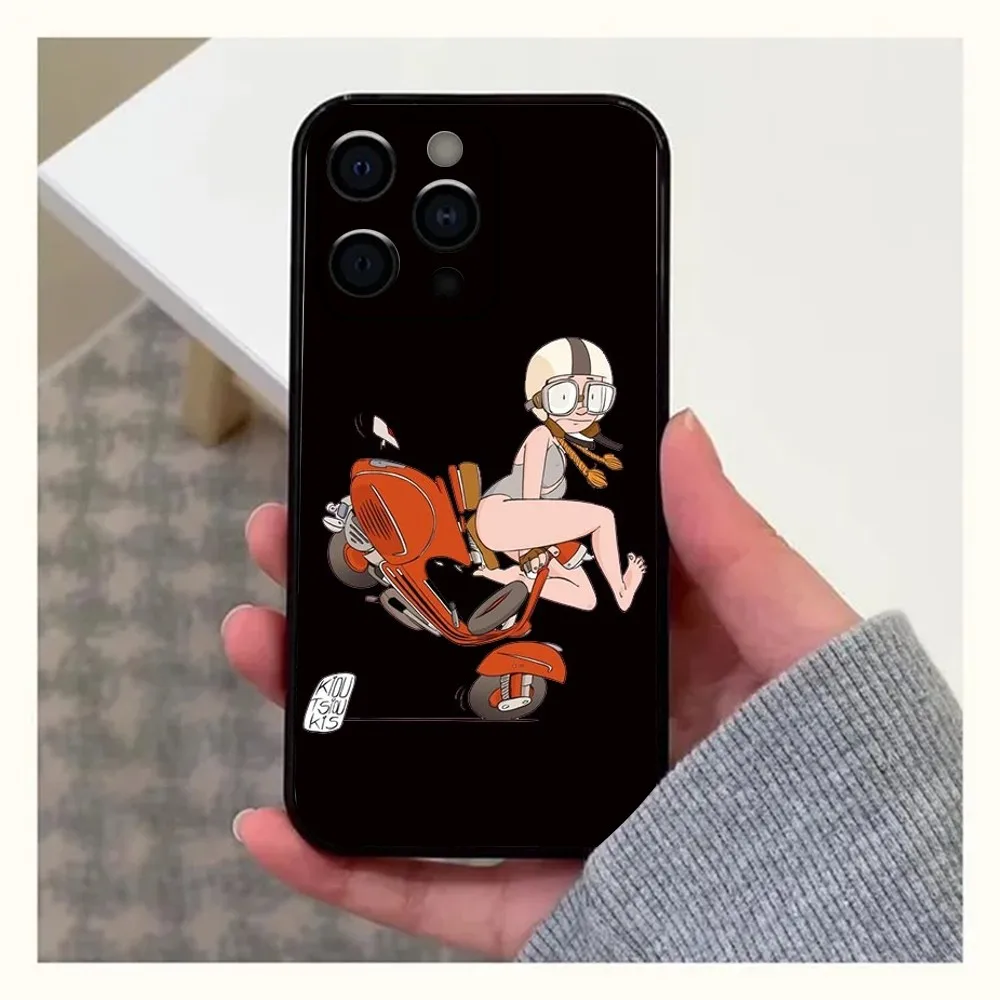 V-Vespa Scooter Motorcycle Phone Case For Apple iPhone 15,14,13,12,11,Pro,X,XS,Max,XR,Plus,Mini Soft Black Cover