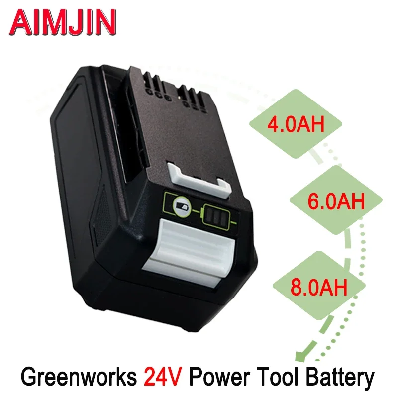 

For Greenworks 24v Lithium ion Rechargeable Replacement Battery 4000/6000/8000mAh Power Tools Screwdriver Lawn