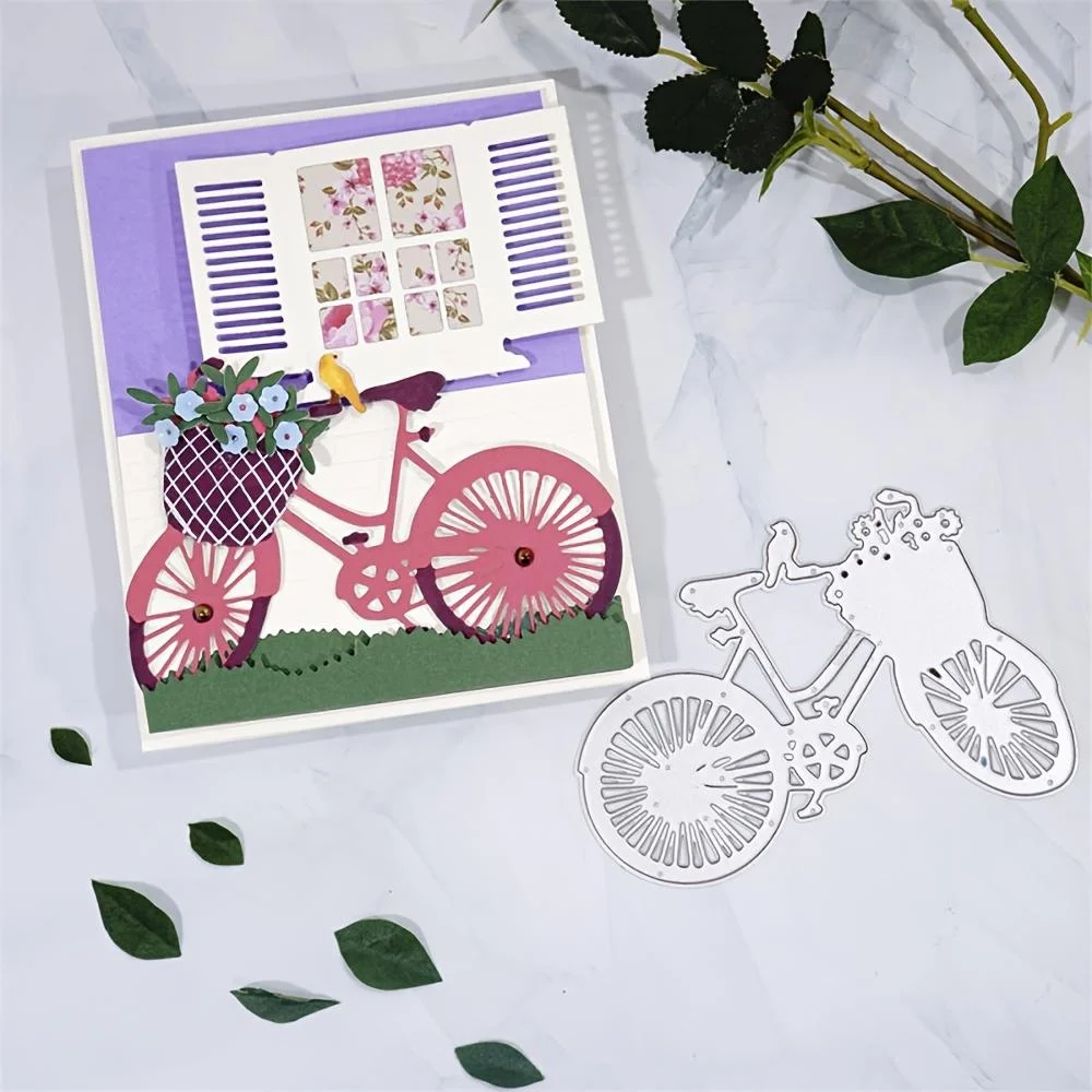 Crazyclown Bicycle Metal Cutting Dies for Scrapbook Cutting Die Paper Cards Embossed Decorative Craft