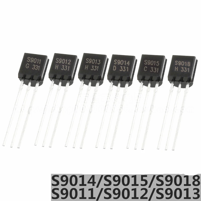 50PCS S9011/S9012/S9013/S9014/S9015/S9018 NPN/PNP TO-92 NEW