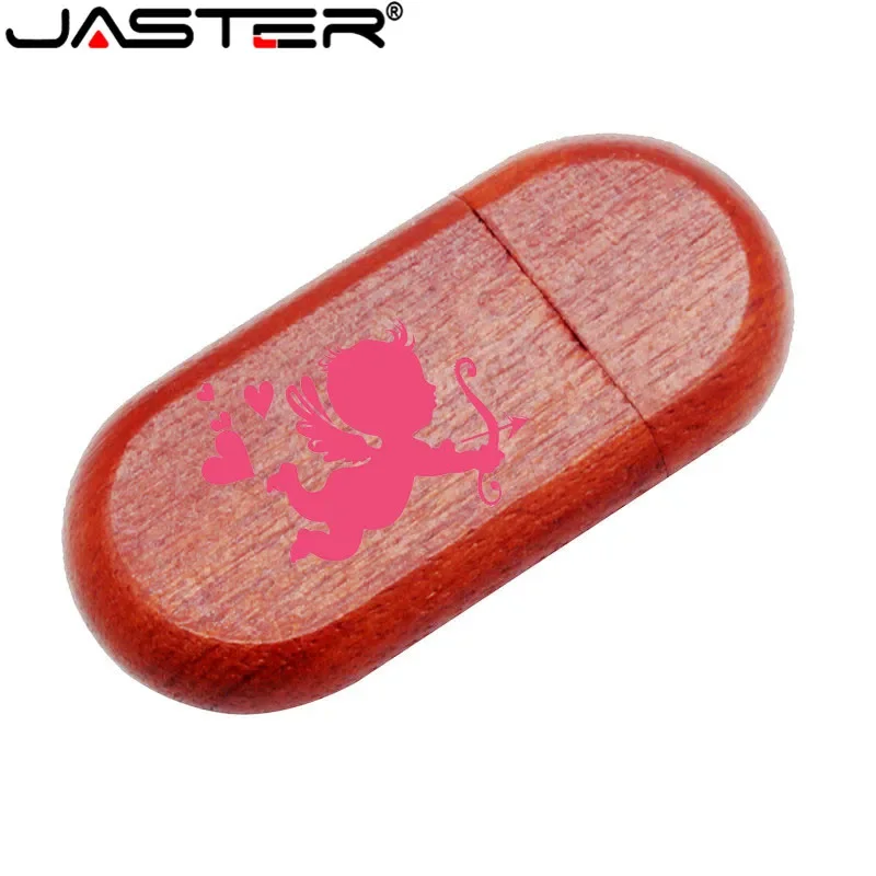 JASTER LOGO Maßgeschneiderter USB-Flash-Laufwerk aus Holz, kreatives Geschenk, 4 GB, 8 GB, 16 GB, Stiftlaufwerk, 32 GB, 64 GB U-Disk-Speicherstick