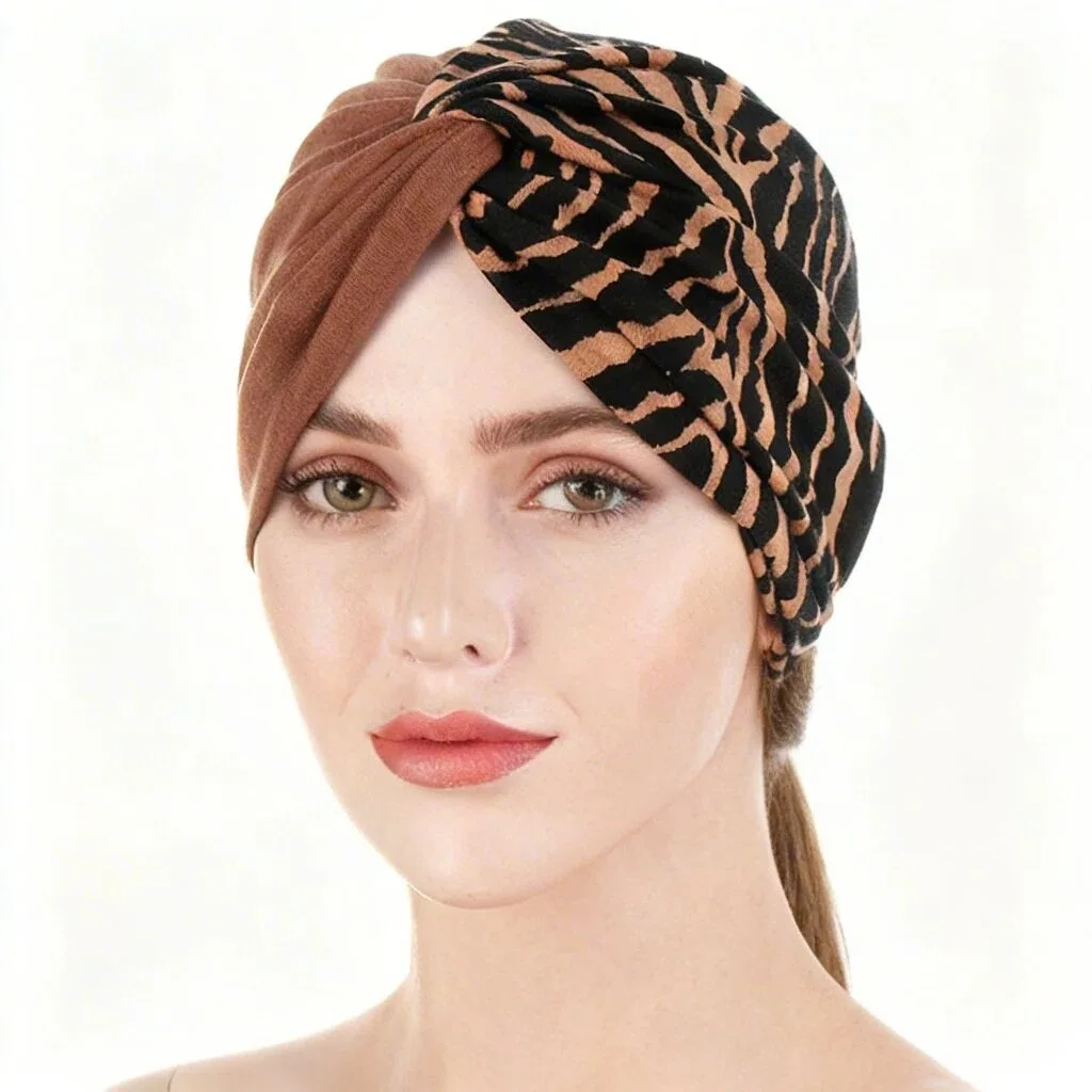 

Twist Knot Muslim Women Hijabs Print Indian Chemo Cap Bonnet Turban Hat Cancer Beanies Islamic Arab Strech Femme Headwear Scarf