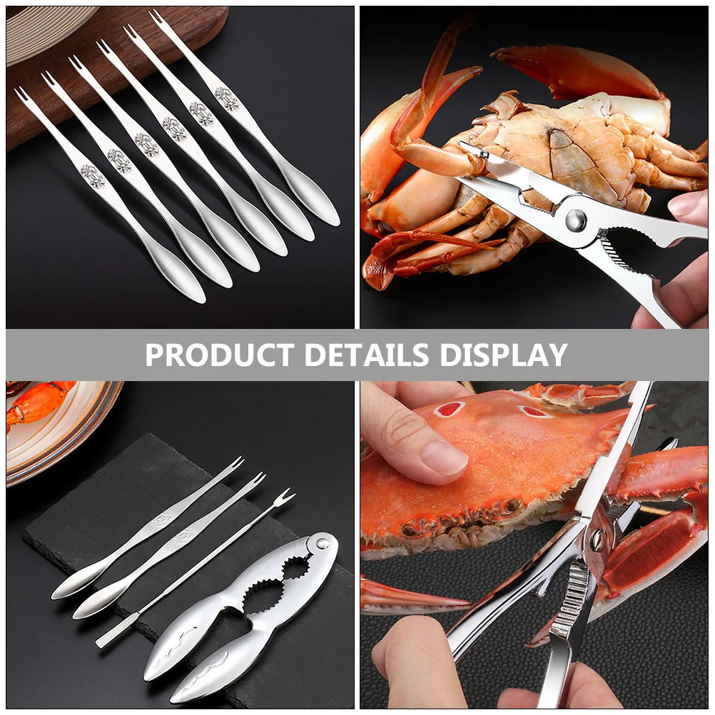 

3 шт., инструменты для еды крабов, нержавеющая сталь, сильные крекеры для морепродуктов, открывалка для орехов, практичный набор крабовых ломтиков, инструменты для еды морепродуктов