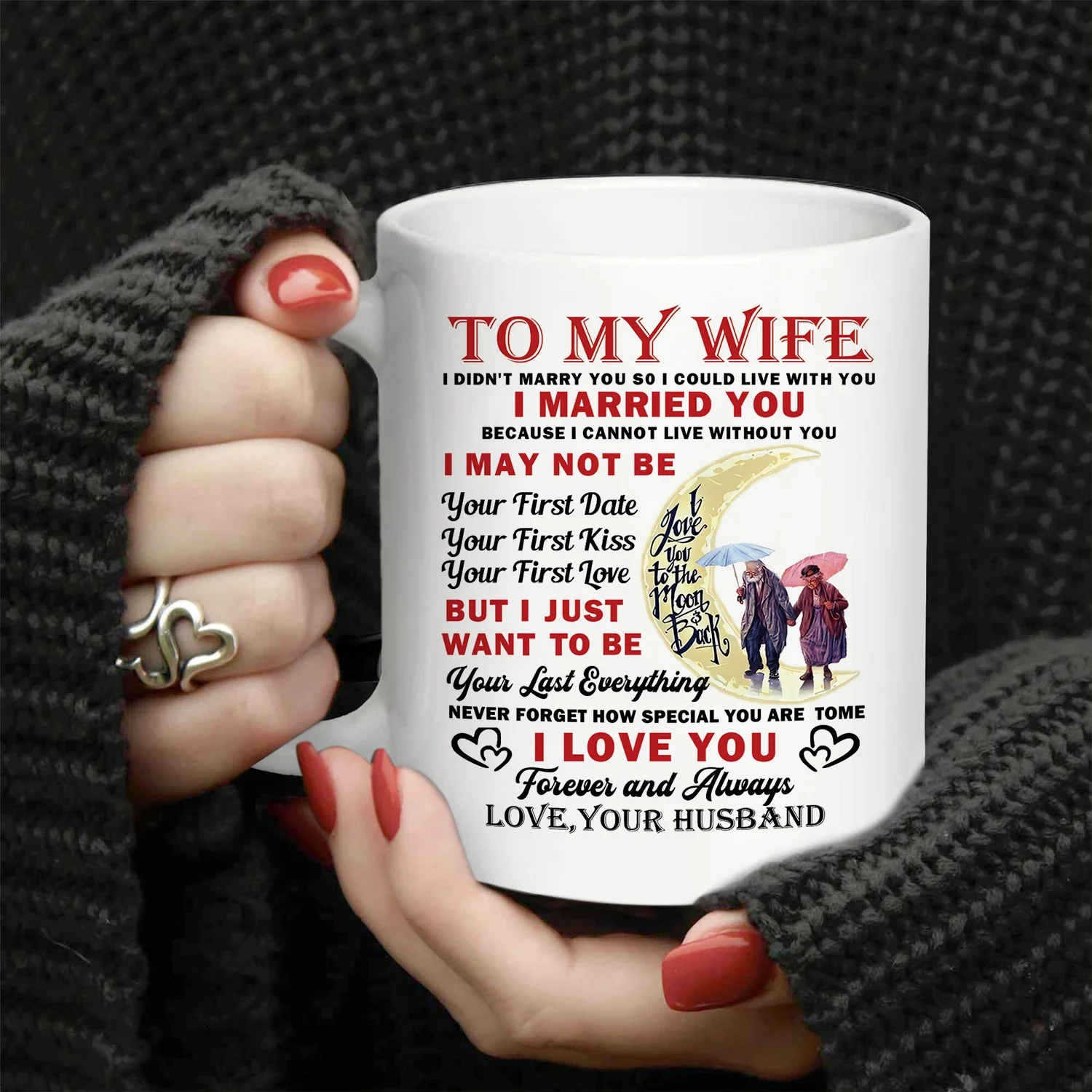 1pc,To My Wife Coffee Mug,Ceramic Cup, Romantic Anniversary & Birthday Gifts for Wife From Husband, 320ML