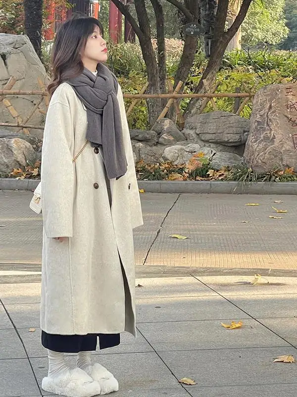 

Oaeal Double-Sided Camere Coat Women's Casual Woolen Outerwear Fall Winter New Sle Korean High-End Feel Straight Cut