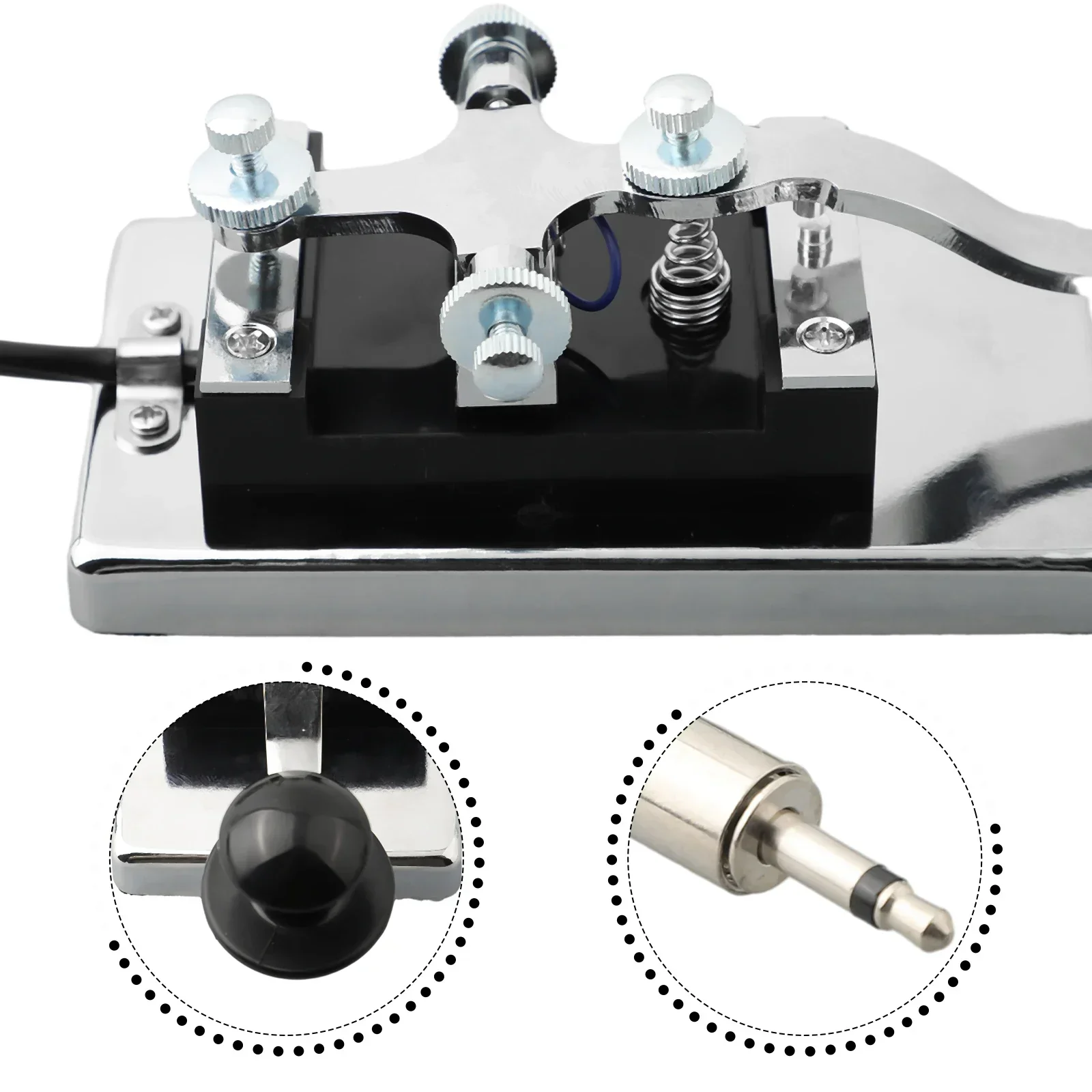 K4 Manual Telegraph Key Morse Wrench Set For Shortwave CW Radio Communications Morse Practice Upgraded 3.5mm Plug