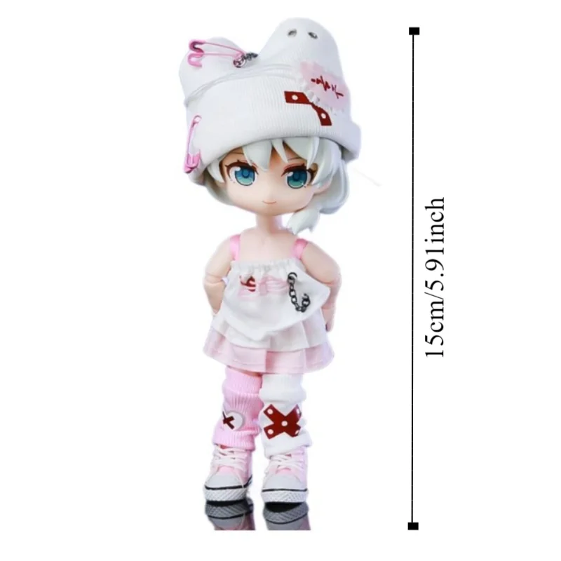 1 set Casual Wear OB11 Heart Beat Series Set Handmade Dress Up Doll Hoodie Shorts Cloth Decoration Obitsu11 Outfit Bjd 1/12