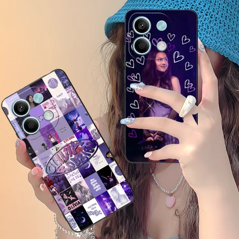 Xiaomi Redmi Note 13 12 11 10 9 8 7 6 S A Pro Lite Plus 5G 블랙 핸드폰 커버 스마트 폰용 모바일 올리비아 전화 케이스