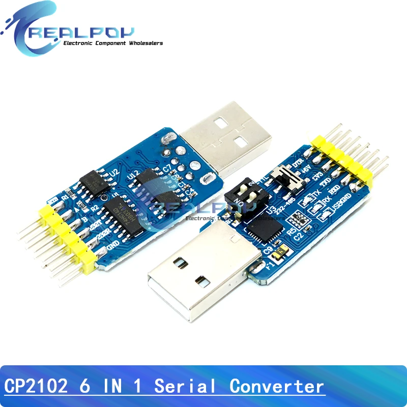 CP2102 USB-UART 6-in-1 Multifunctional (USB TO TTL / RS485 / 232,TTL-RS232 / 485,232 to 485) Serial Adapter for Arduino