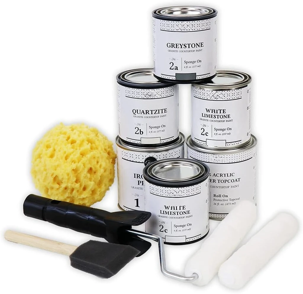 

Granite Countertop Paint Kit 2.0-100% Acrylic (White Diamond)