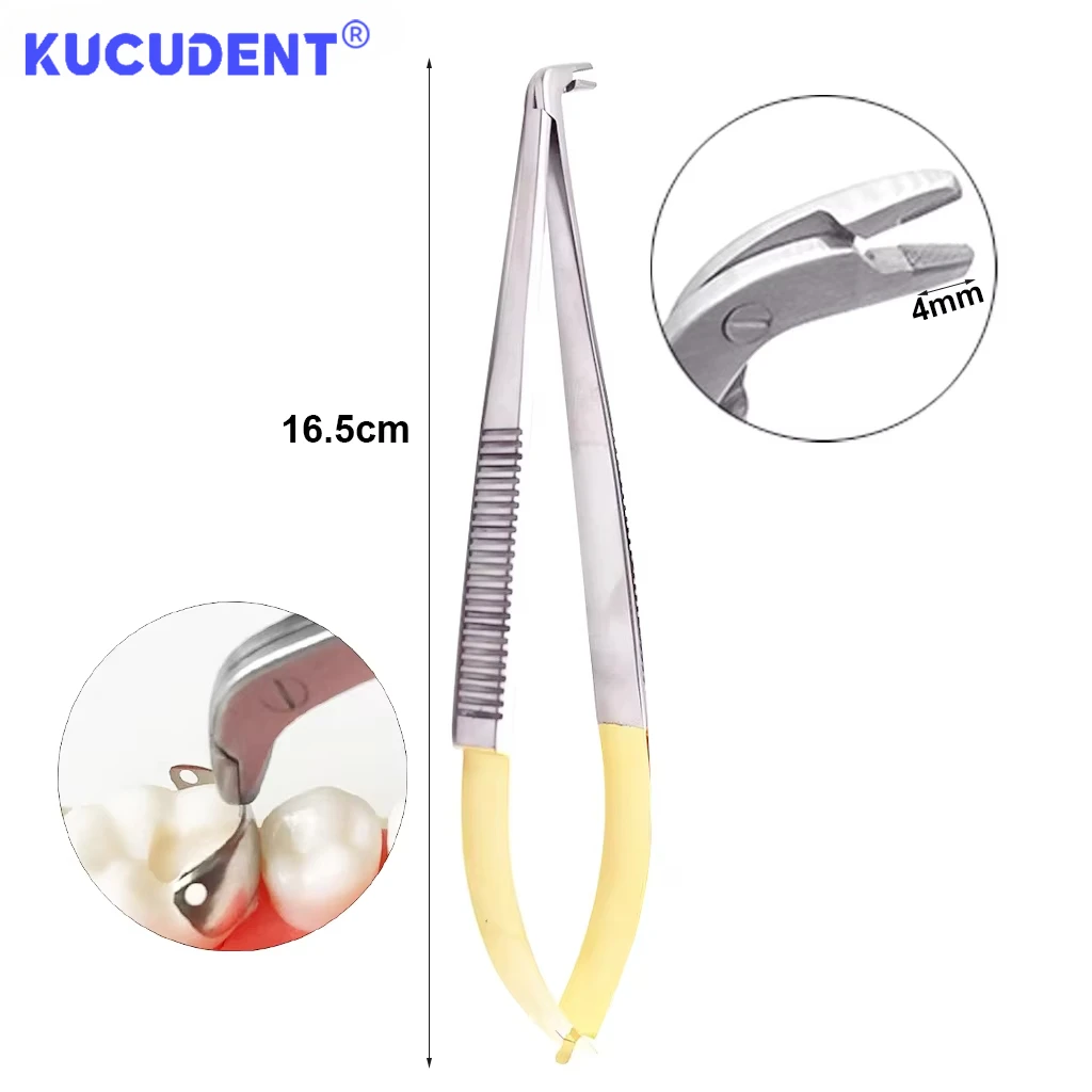 Dental Castroviejo Needle Holders with Lock Holding Forceps Straight/Curved Matrix Bands Placement Tweezer Dentist Material Tool