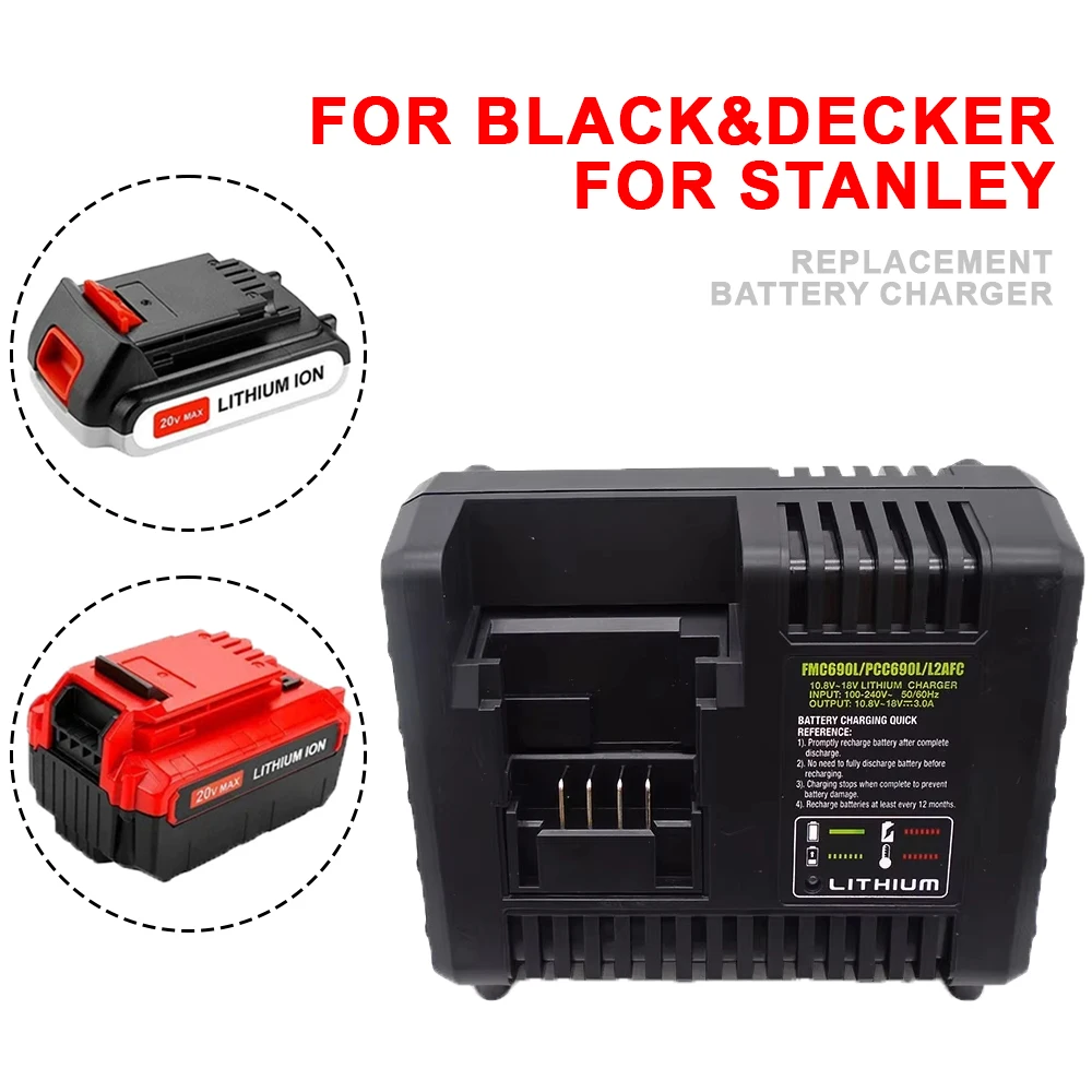 

3A Fast Charger For Black&Decker Power Tools Battery For Stanley PCC690L FMC609L LBXR20 For Black&Decker for Stanley Charger