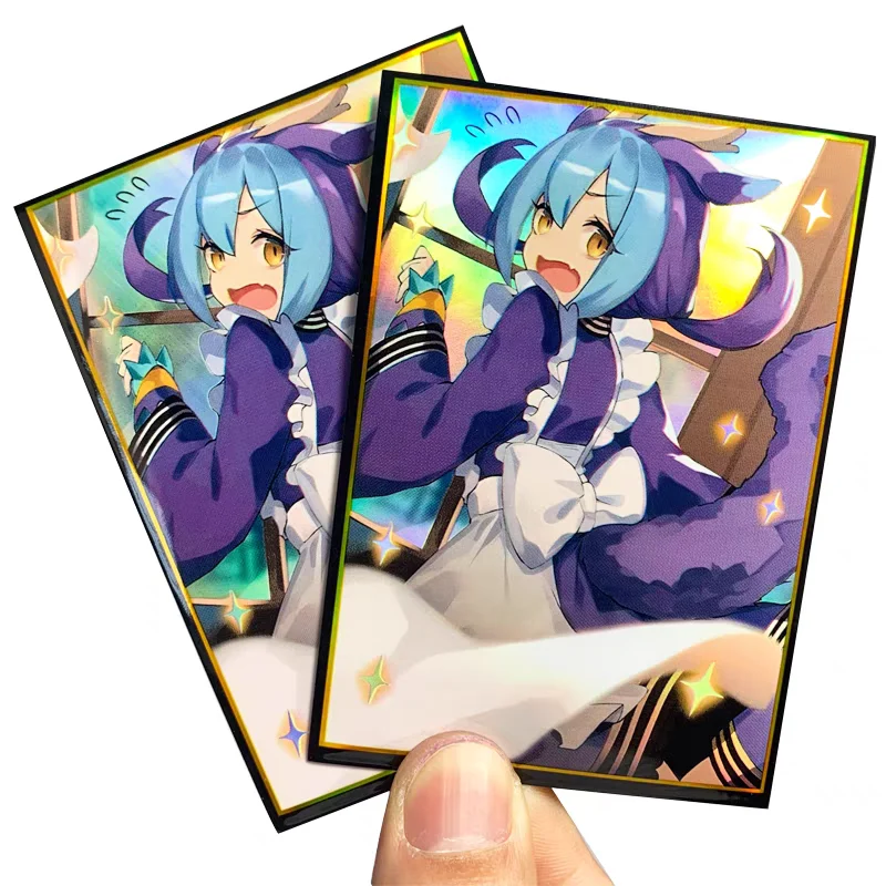 50PCS Yugioh Laundry Dragonmaid Figure Card Sleeves Yu-Gi-Oh! TCG OCG Trading Cards Holographic Shine Protector Case Cover