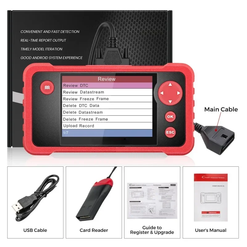 Multilingual configuration of 123/123PLUS OBD2 automobile fault code reading card detector