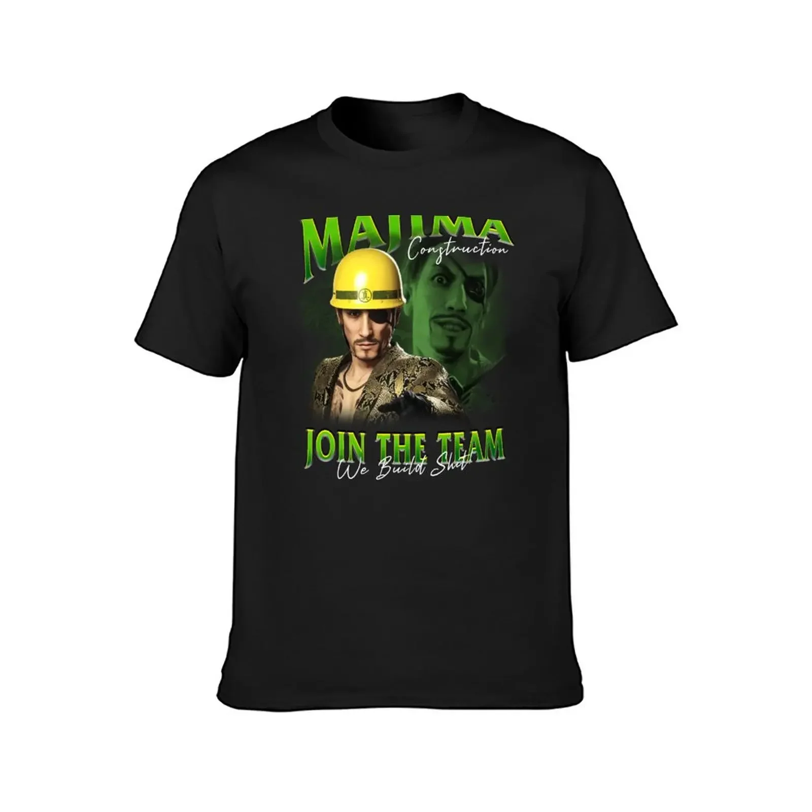 vintage majima construction - goro majima T-Shirt vintage clothes anime clothes plain fruit of the loom mens t shirts