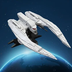 2023 MOC MK II Cylon Raider-minifig skala statek kosmiczny klocki DIY wyświetlacz Model myśliwca zabawki cegły na prezenty dla dzieci