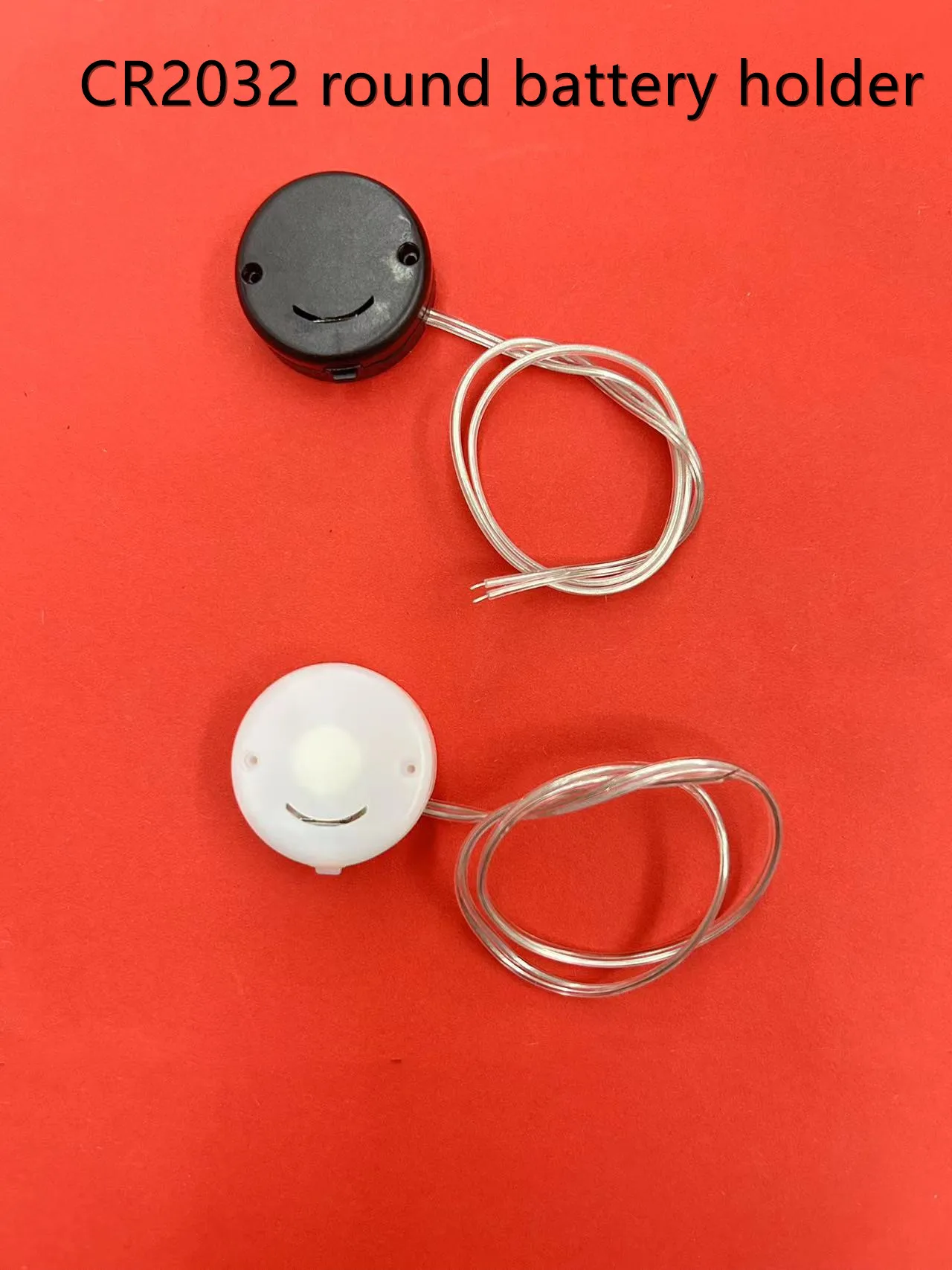 10PCS Two CR2032 button battery holders with cover and switch battery box 6V smiling face type with flashing/intermittent switch
