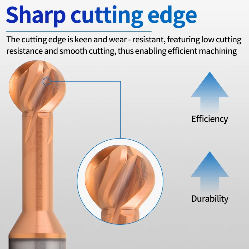Tungsten Steel Carbide Lollipop Ball End Mill Ball 4-Flute T-Shaped Arched Arc R Milling Cutter For Aluminum/Steel Endmills Tool