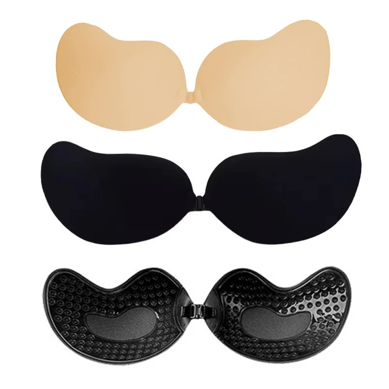 

1pcs Women Invisible Push Up Bra Backless Strapless Bra Seamless Front Closure Bralette Underwear Silicone Self-Adhesive Bra Pad