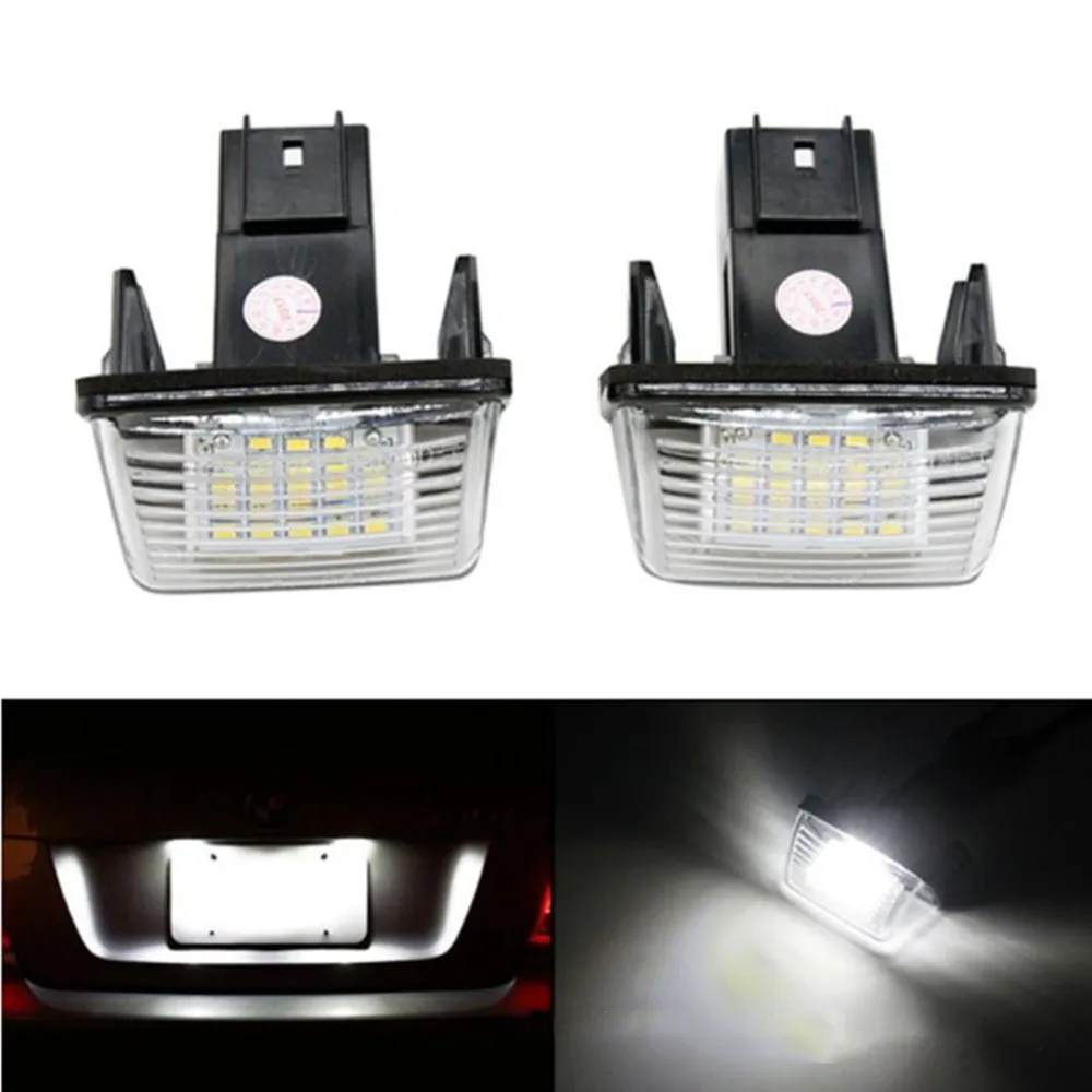 

2pc 12V 18LED Car License Plate Light 12V 6500K Lamp for Peugeot 206 207 307 308 406 407 for Citroen C3 C4 C5 C6