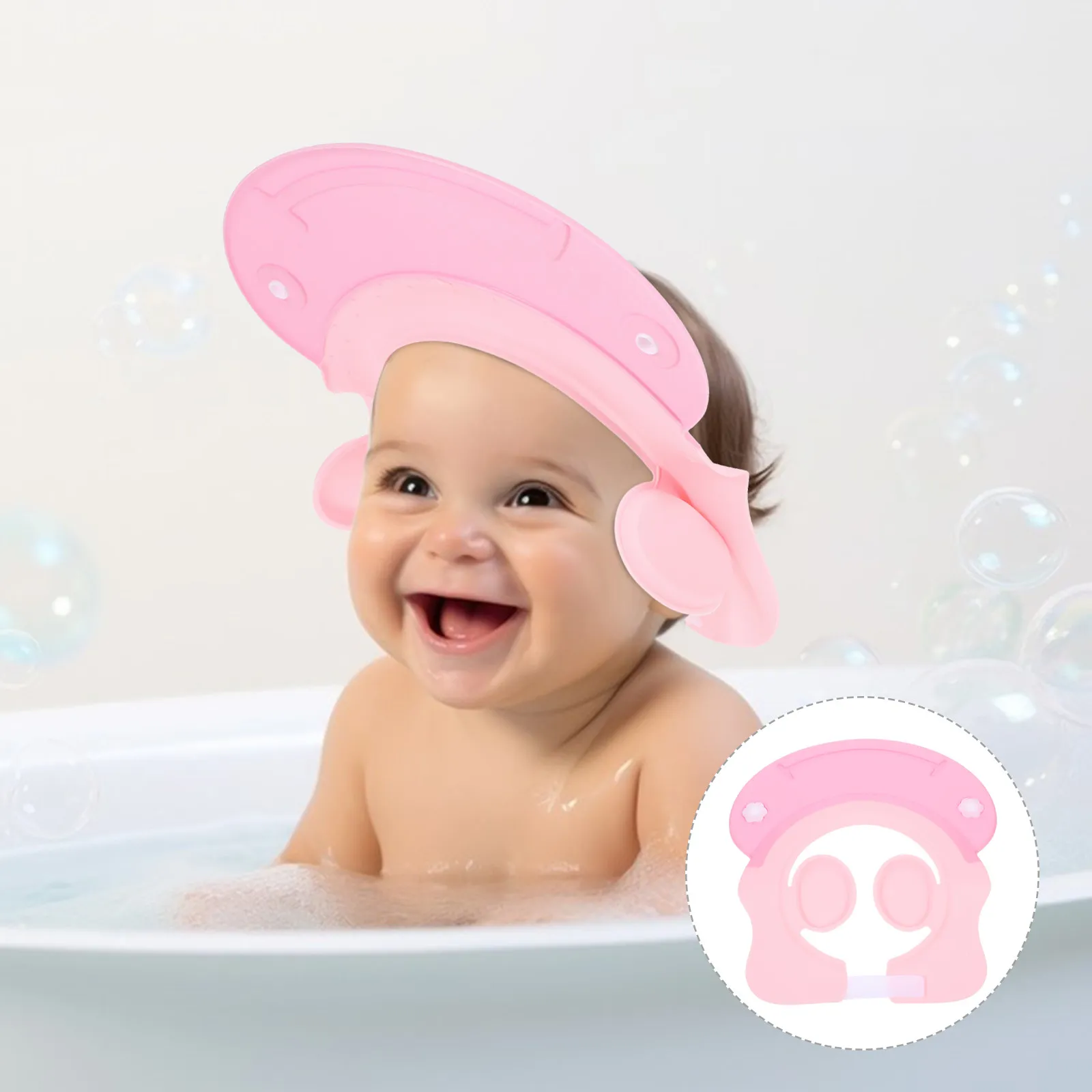 

Baby Bathing Hat Cartoon Waterproof Silicone Adjustable Showering Hat for Kids Infant Shampoo Protection Baby Hair Wash Cap