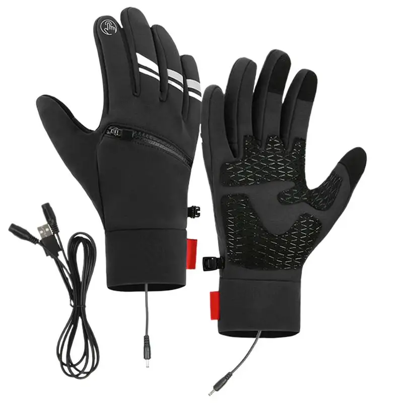 

Electric Gloves USB Heating Gloves For Cycling Cold Weather Touchscreen Gloves Waterproof Heated Snowboard Gloves For Outdoor