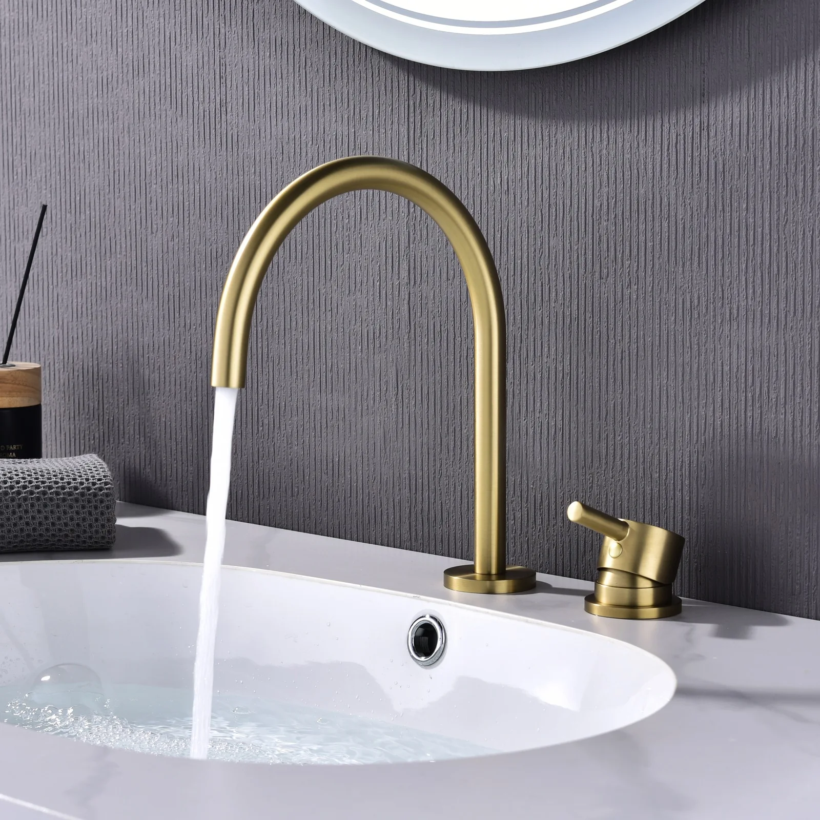 

Widespread Basin Faucet hot and cold Sink faucet Chrome Brass Black bathroom sink tap