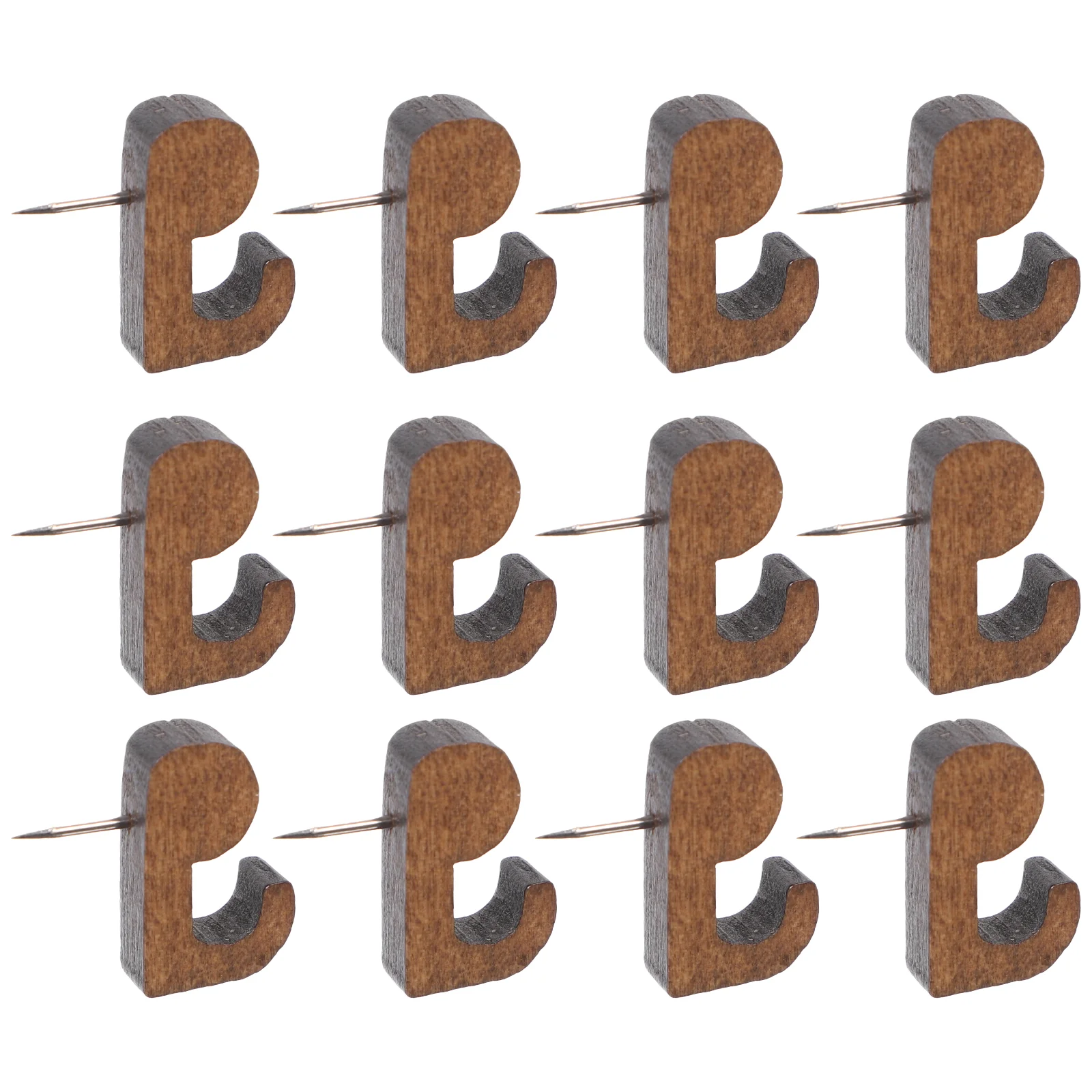 

20 Pcs No Nail Picture Hangers Wooden Hook to Push Thumb Tacks Black School Supplies Pink