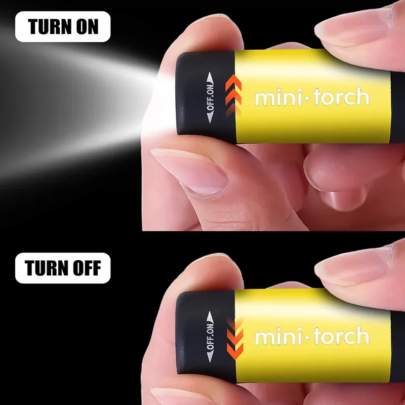 1/10pcs Mini Keychain Flashlight USB Charging LED Flashlight Keychain Light Waterproof Outdoor Hiking Camping Emergency Lamp