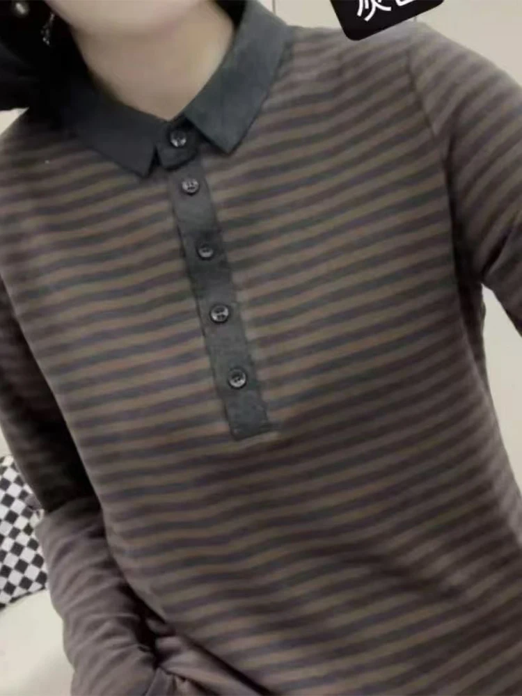 T-shirt à manches longues Y2K pour femme, col montant, velours, peluche, Jacquard, poche plaquée, Patchwork, chaud, soirée, Streetwear, hiver