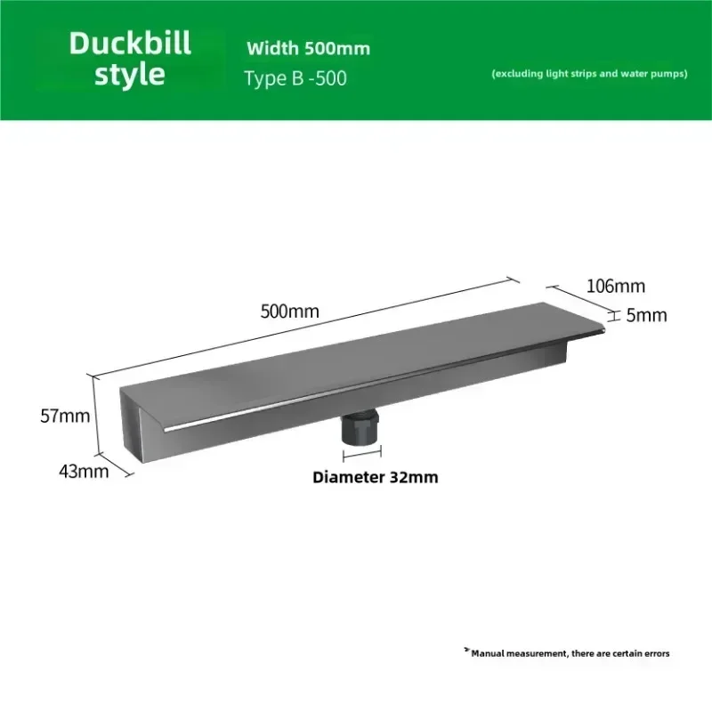 Stainless steel waterfall fish pond water curtain landscaping flowing water wall landscape courtyard outdoor fountain