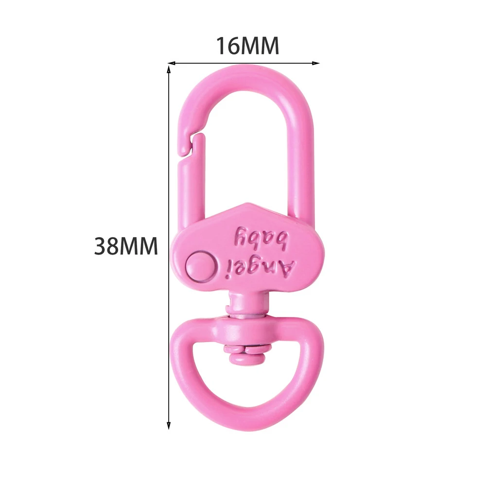 5 Pieces Candy Color Hooks Embossed Letter Snap Clasp Metal Key Chain Connector For DIY Jewelry Bag Charm Making Accessories