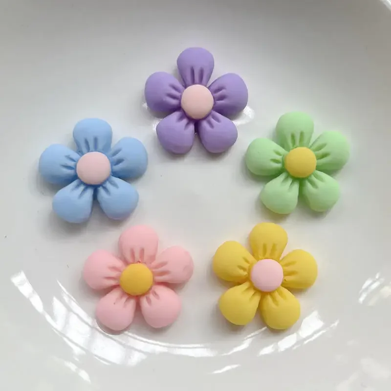 20PCS Spring color Resin Flowers Flatback Cabochon DIY Jewelry/Craft Scrapbooking Decoration,22mm