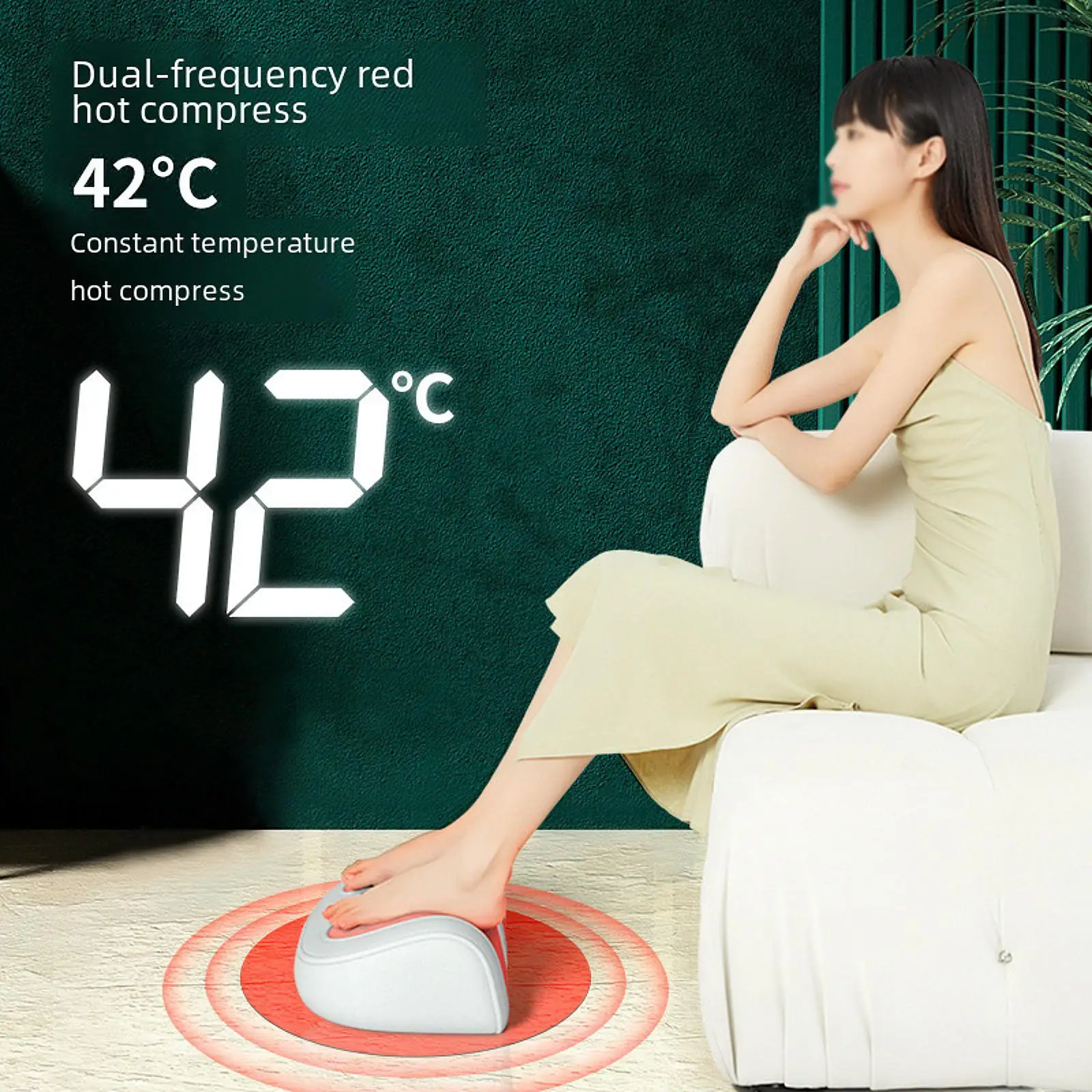 

Electric Foot Massager Portable Shiatsu Feet and Leg Massager Compression Muscle Relaxation with Heat for Arm Ankle Leg Calf Dad