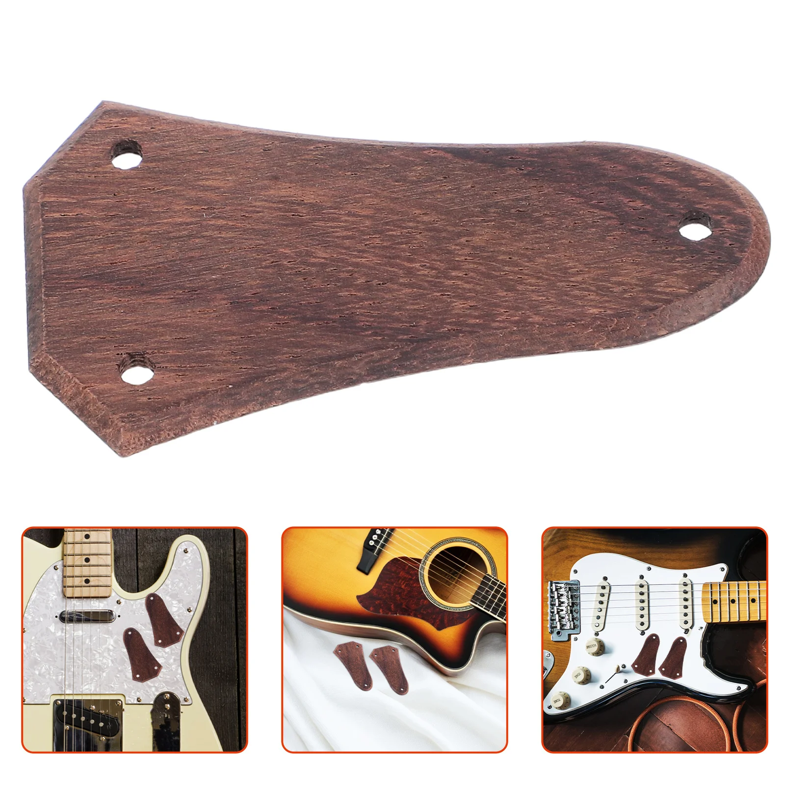 

2 pcs Solid Wood Electric Guitar Truss Rod Covers 3 Holes Bell Shaped Plate For Bass Acoustic Guitar Accessories Replacement