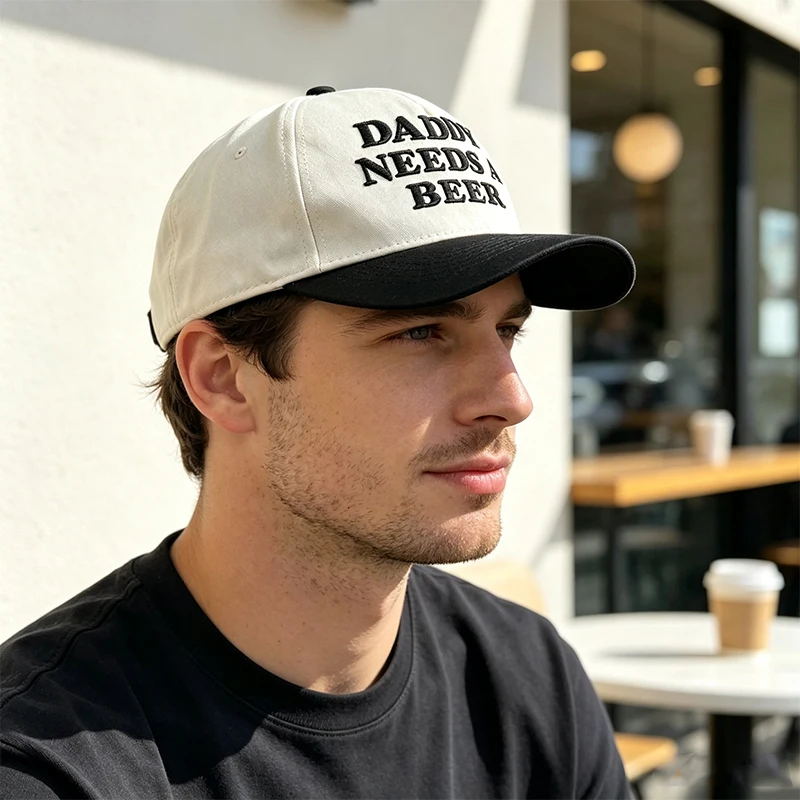 DADDY NEEDS A BEER Embroidered Baseball Cap Men Women Outdoor Travel Dad Hat Adjustable Curved Brim Casual Sun Hat for Gift