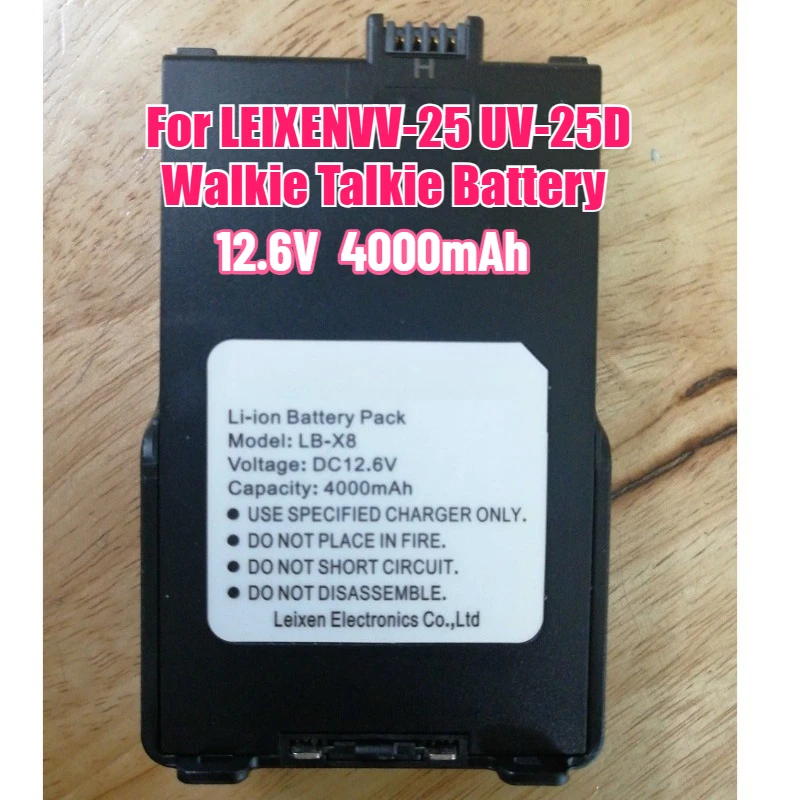 

12.6V Large Capacity 4000mAh Charging Source Universal Accessory for LEIXENVV-25 UV-25D Walkie Talkie Battery