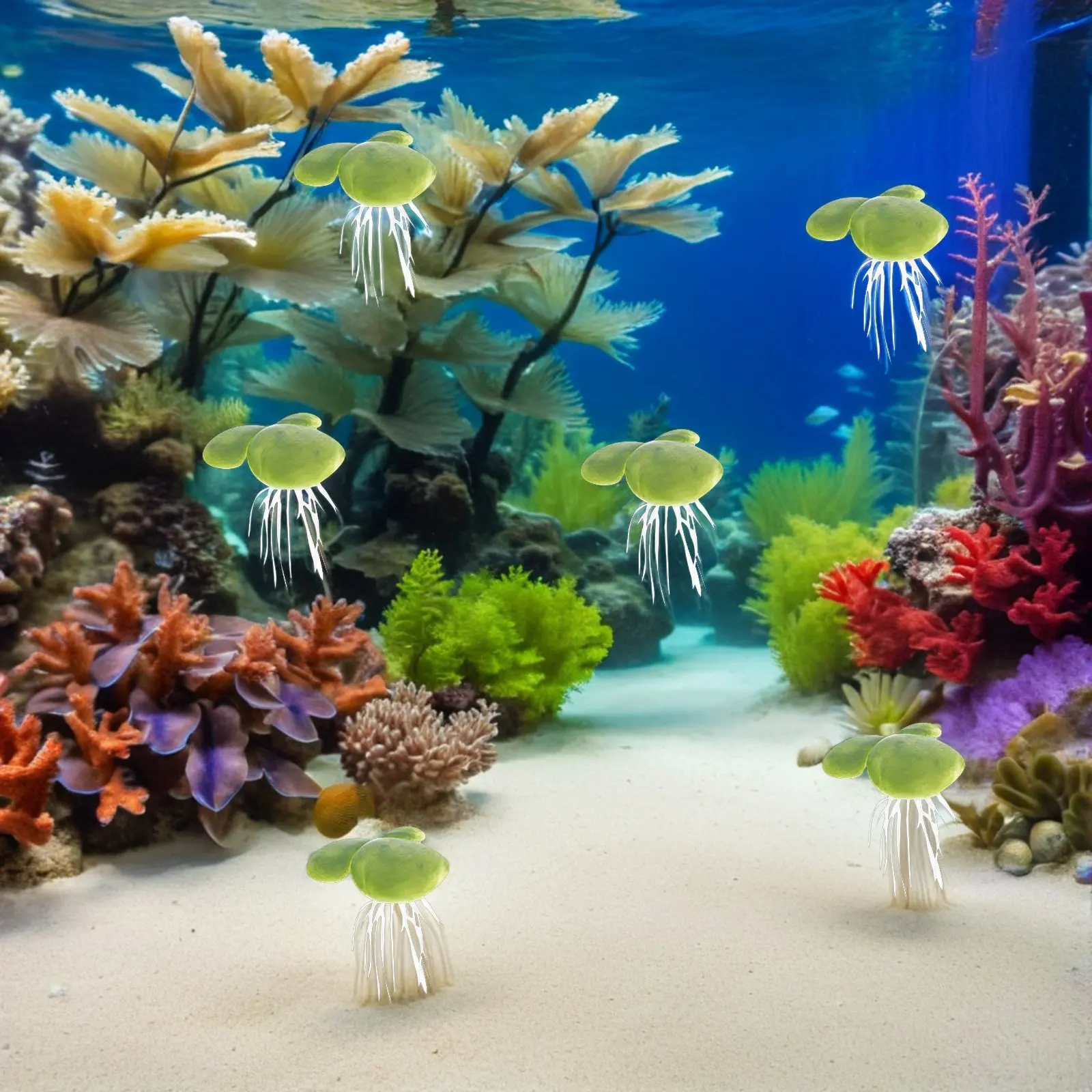 

18pcs Artificial Duckweed Floating Plant Decor For Fish Tank Pond Aquarium Landscape Supplies Mini Fake Leaves Aquatic Plants