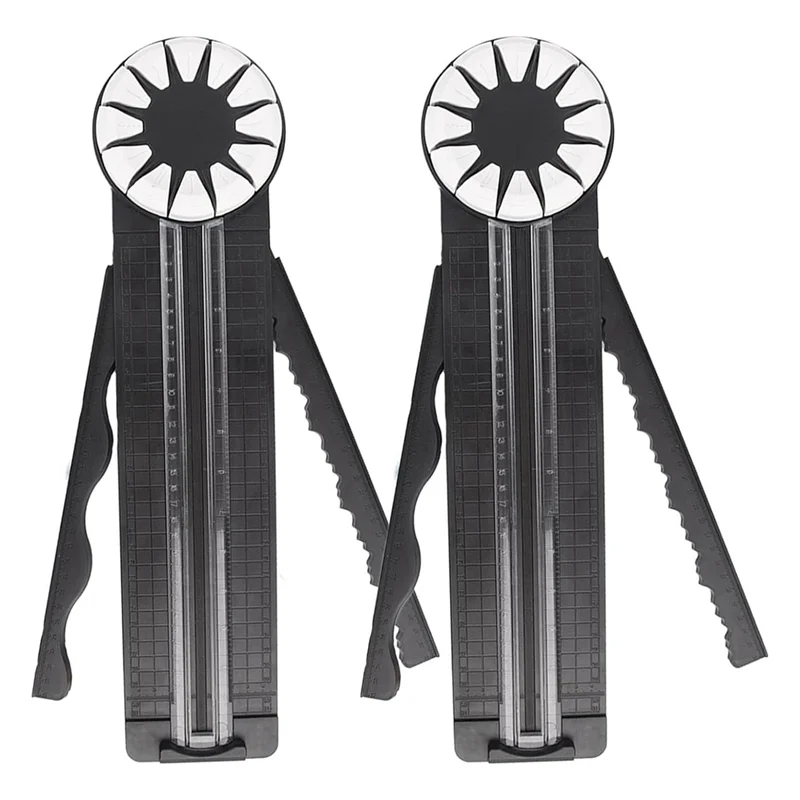 

AFOURT-2 Pack Paper-Craft Edge Cutter, 12-Shapes In 1 Craft Paper Edge Cutter, Precision Paper Edger With Measurements