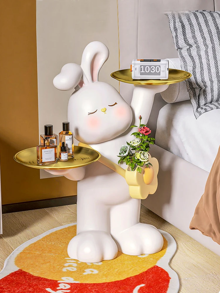 Home Decor Rabbit Statue Florr Ornament Tray Figurine Living Room Sofas TV Cabinets Furniture Next To Large Housewarming Gifts