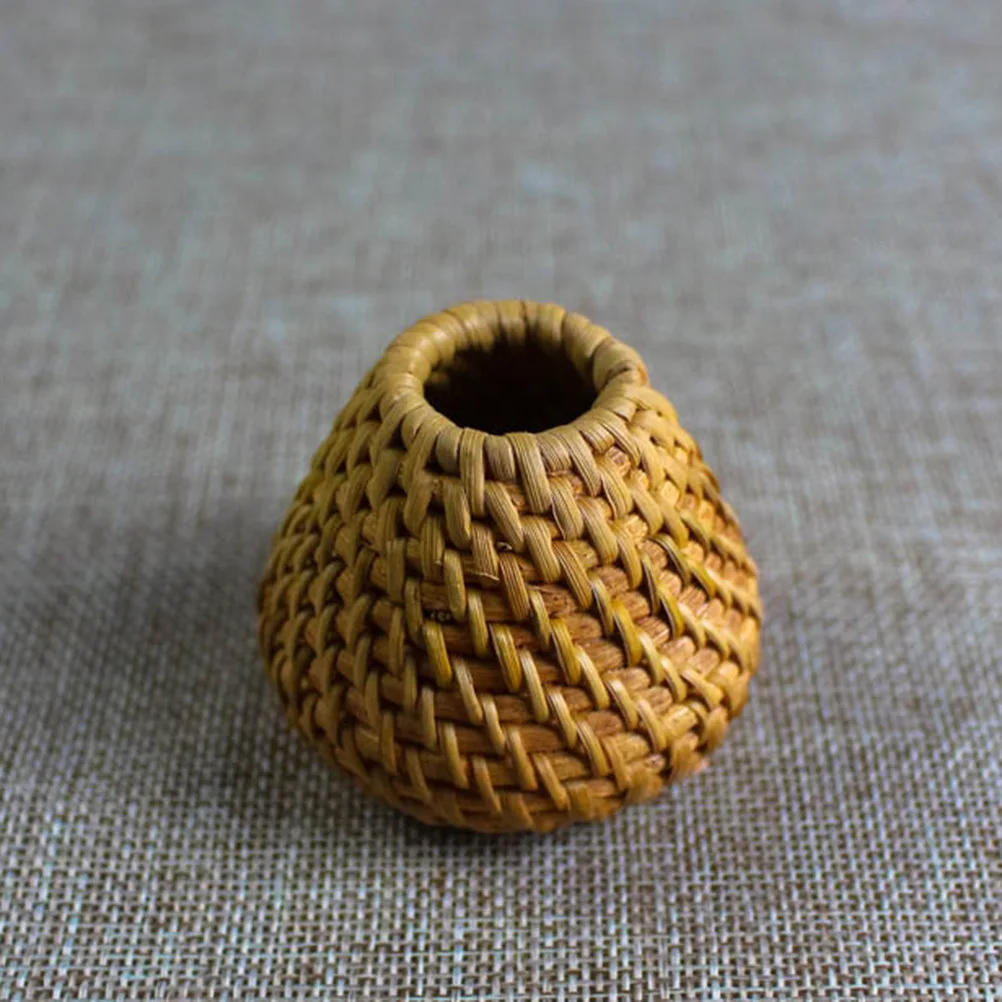 

2Pcs Rattan Teapot Lid Stand Woven Adornment Creative Tea Ceremony Supplies Healthy Environmentally Friendly Home Tearoom Decor