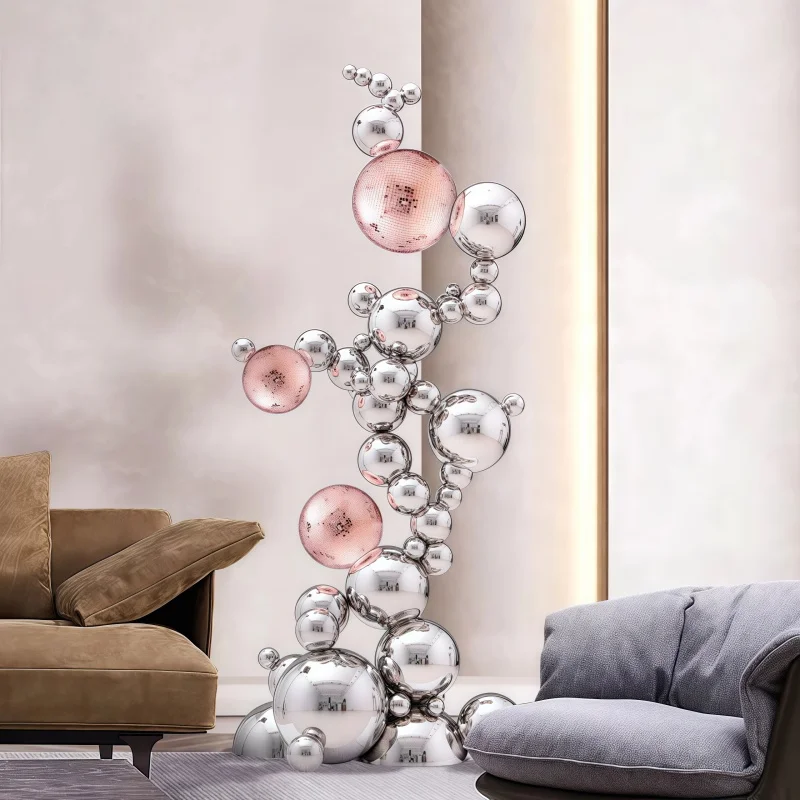 Luxury Metal Combination Balls Light High-End Handicraft Sculpture for Villa Office Hotel Living Room Restaurant Table Decoratio