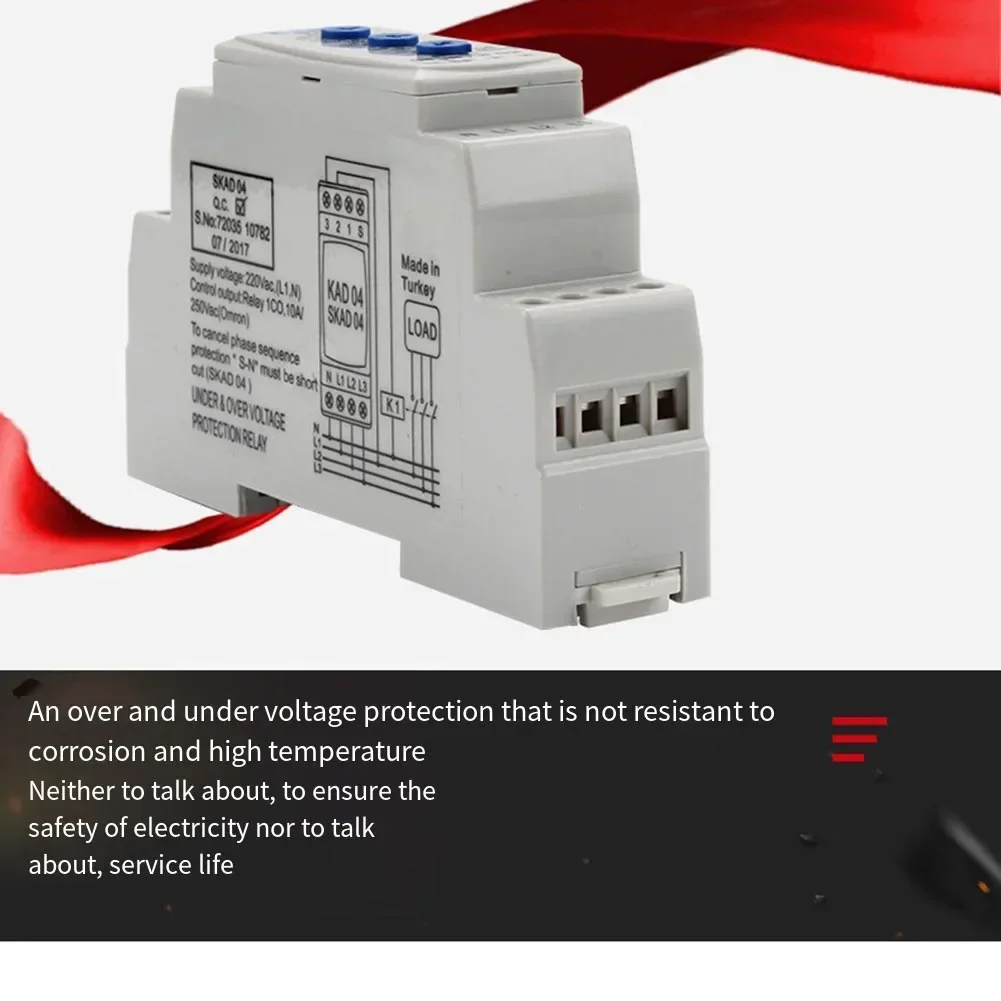 Durable Protector Undervoltage Phase Sequences Plastic Protection Relay SKAD04 Three-Phase Under-voltage Protector