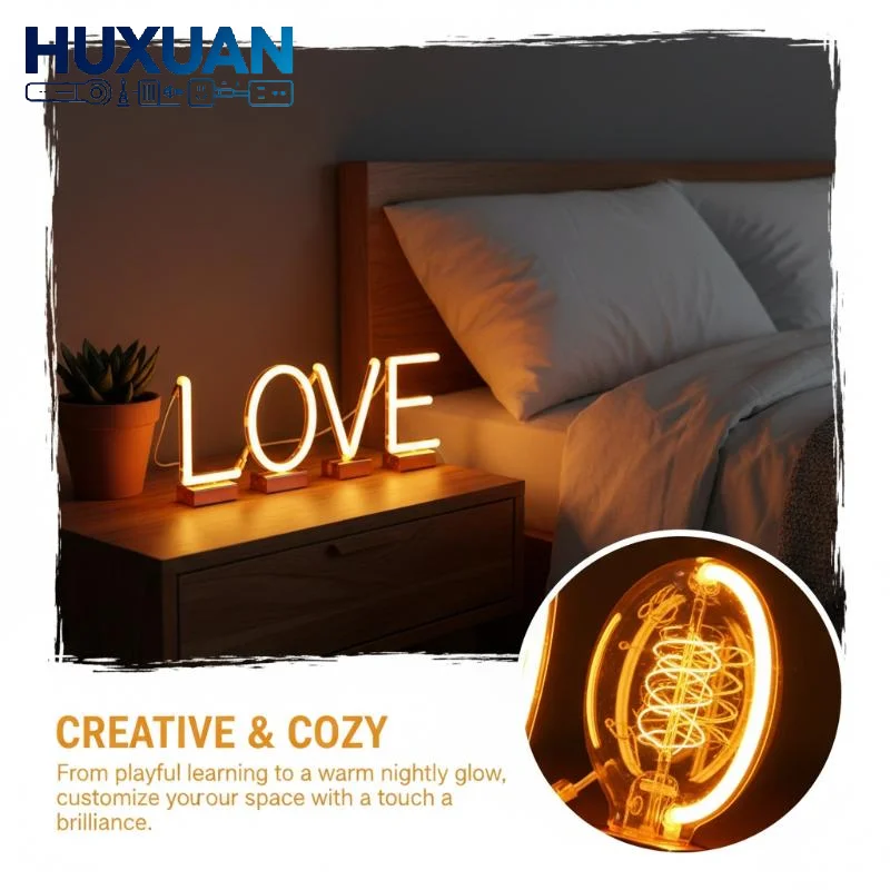 DIY 26 English Letters Filament COB LED Filament DC3V Candle Edison Yellow Diodes Party Decoration Light Accessories