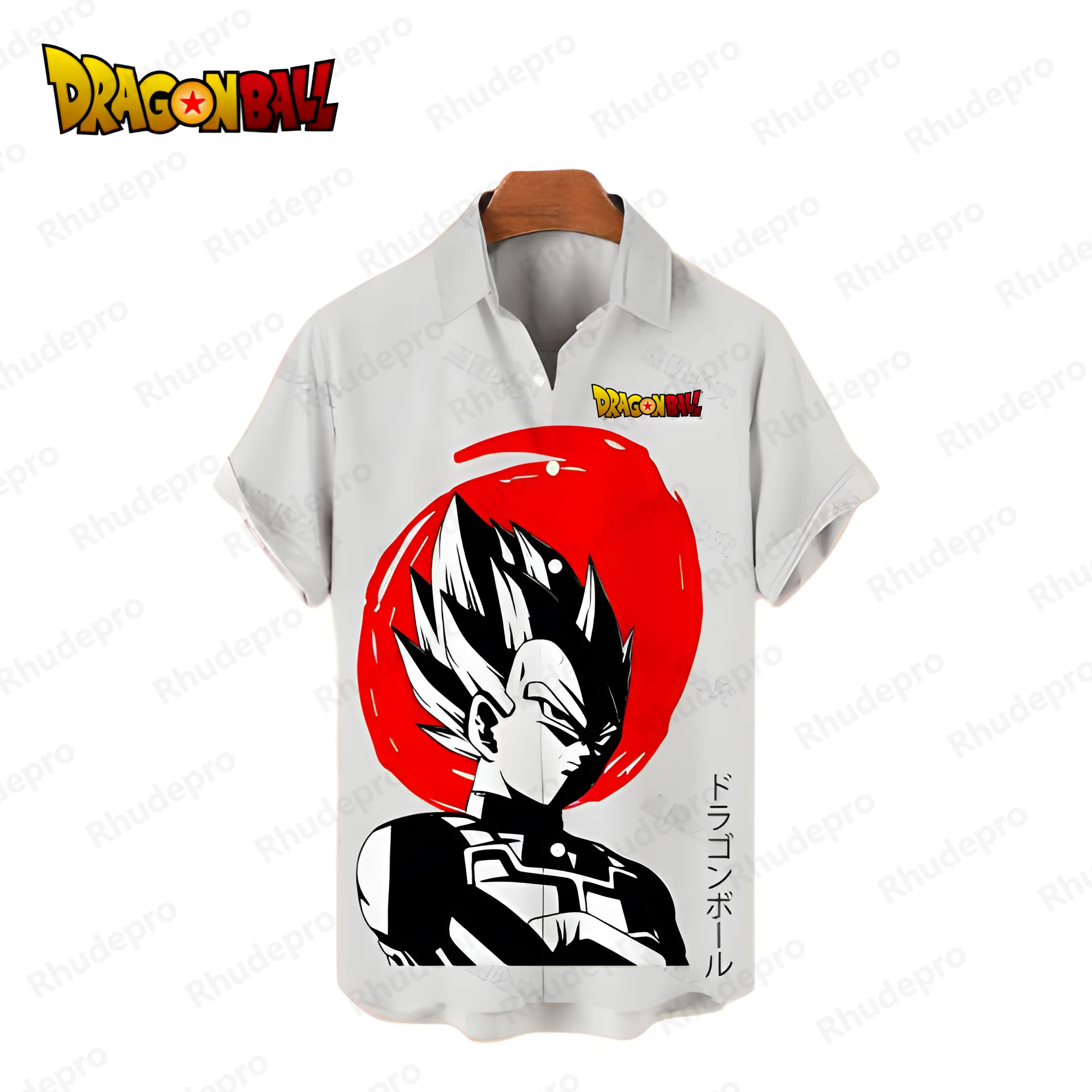 Рубашка Vegeta Dragon Ball Z мужская оверсайз, блузка в стиле Харадзюку, роскошная рубашка в стиле аниме, Y2k