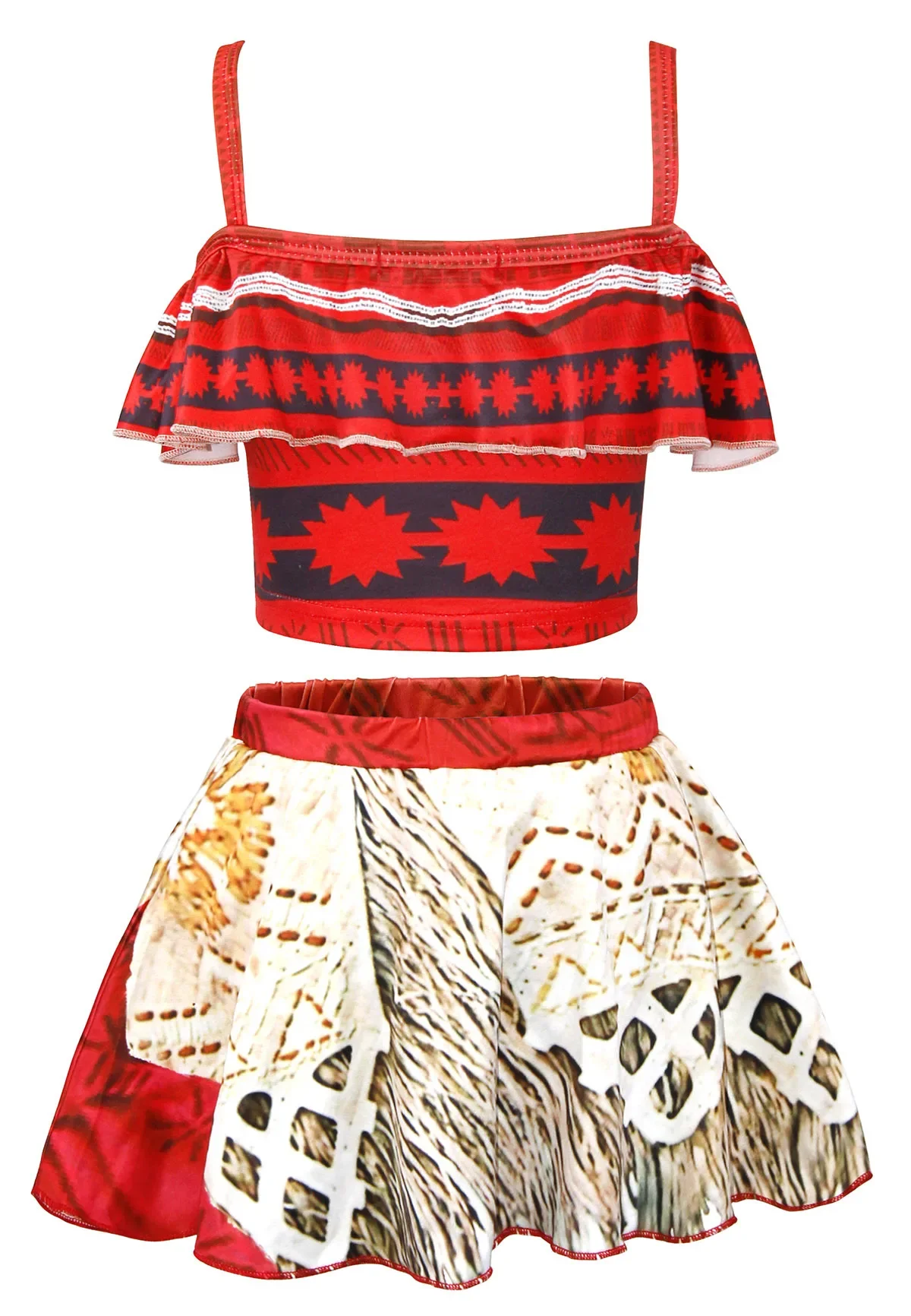 ملابس سباحة Moana 2 صيفية للعطلات على الشاطئ للفتيات مكونة من قطعتين بيكيني للأطفال الصغار ملابس مغامرة لحفلات حمام السباحة Vaiana فستان فاخر